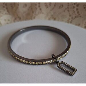 EUC Coach Bracelet Bangle Pave Crystal Lozenge Black 96416